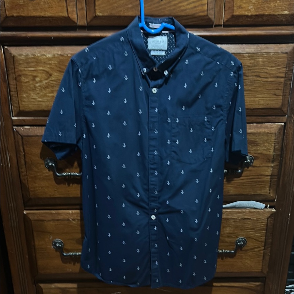 Nautical Navy Blue Short Sleeve Shirt